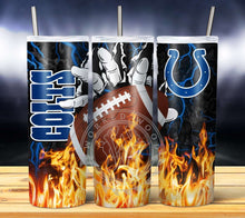 Load image into Gallery viewer, Professional Football Glove on Fire Tumbler Graphics Package