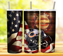 Load image into Gallery viewer, Professional Football Helmet and Flag Tumbler Graphics Package