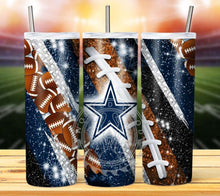 Load image into Gallery viewer, Professional Football Glitter Tumbler Graphics Package