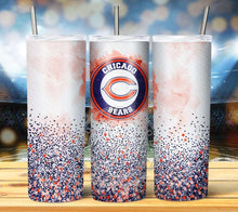 Load image into Gallery viewer, Professional Football Watercolor Glitter Tumbler Graphics Package
