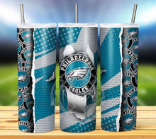 Load image into Gallery viewer, Professional Football Ripped Hole Tumbler Graphics Package