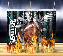 Load image into Gallery viewer, Professional Football Glove on Fire Tumbler Graphics Package