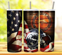 Load image into Gallery viewer, Professional Football Helmet and Flag Tumbler Graphics Package
