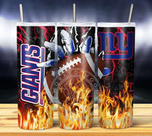 Load image into Gallery viewer, Professional Football Glove on Fire Tumbler Graphics Package