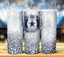 Load image into Gallery viewer, Professional Football Watercolor Glitter Tumbler Graphics Package