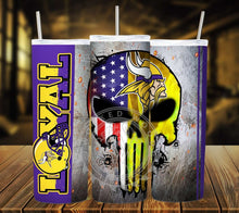 Load image into Gallery viewer, Professional Football Loyal Skull Tumbler Graphics Package
