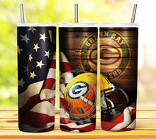 Load image into Gallery viewer, Professional Football Helmet and Flag Tumbler Graphics Package