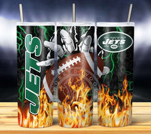 Load image into Gallery viewer, Professional Football Glove on Fire Tumbler Graphics Package