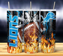 Load image into Gallery viewer, Professional Football Glove on Fire Tumbler Graphics Package