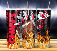 Load image into Gallery viewer, Professional Football Glove on Fire Tumbler Graphics Package