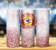 Load image into Gallery viewer, Professional Football Watercolor Glitter Tumbler Graphics Package