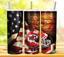 Load image into Gallery viewer, Professional Football Helmet and Flag Tumbler Graphics Package