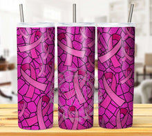 Load image into Gallery viewer, Stained Glass Breast Cancer Tumbler Graphics Package