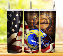 Load image into Gallery viewer, Professional Football Helmet and Flag Tumbler Graphics Package