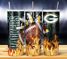 Load image into Gallery viewer, Professional Football Glove on Fire Tumbler Graphics Package