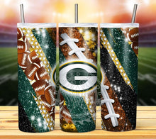 Load image into Gallery viewer, Professional Football Glitter Tumbler Graphics Package