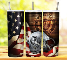 Load image into Gallery viewer, Professional Football Helmet and Flag Tumbler Graphics Package