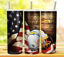 Load image into Gallery viewer, Professional Football Helmet and Flag Tumbler Graphics Package