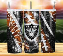 Load image into Gallery viewer, Professional Football Glitter Tumbler Graphics Package