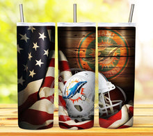 Load image into Gallery viewer, Professional Football Helmet and Flag Tumbler Graphics Package
