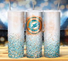 Load image into Gallery viewer, Professional Football Watercolor Glitter Tumbler Graphics Package