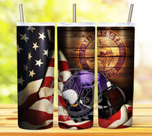 Load image into Gallery viewer, Professional Football Helmet and Flag Tumbler Graphics Package