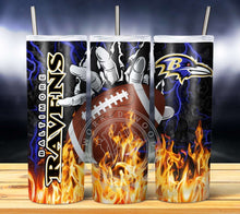 Load image into Gallery viewer, Professional Football Glove on Fire Tumbler Graphics Package