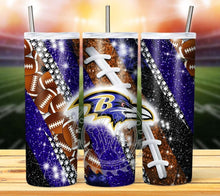 Load image into Gallery viewer, Professional Football Glitter Tumbler Graphics Package
