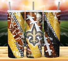 Load image into Gallery viewer, Professional Football Glitter Tumbler Graphics Package