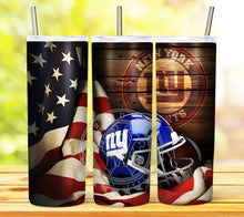Load image into Gallery viewer, Professional Football Helmet and Flag Tumbler Graphics Package