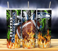 Load image into Gallery viewer, Professional Football Glove on Fire Tumbler Graphics Package