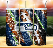 Load image into Gallery viewer, Professional Football Glitter Tumbler Graphics Package