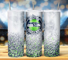 Load image into Gallery viewer, Professional Football Watercolor Glitter Tumbler Graphics Package