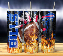 Load image into Gallery viewer, Professional Football Glove on Fire Tumbler Graphics Package