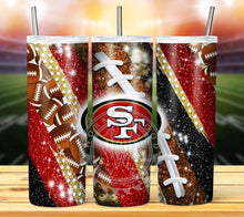 Load image into Gallery viewer, Professional Football Glitter Tumbler Graphics Package