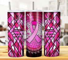 Load image into Gallery viewer, Stained Glass Breast Cancer Tumbler Graphics Package