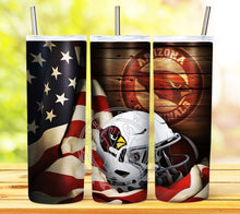 Load image into Gallery viewer, Professional Football Helmet and Flag Tumbler Graphics Package
