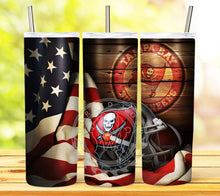Load image into Gallery viewer, Professional Football Helmet and Flag Tumbler Graphics Package