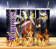 Load image into Gallery viewer, Professional Football Glove on Fire Tumbler Graphics Package