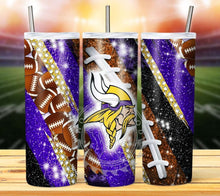 Load image into Gallery viewer, Professional Football Glitter Tumbler Graphics Package
