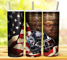 Load image into Gallery viewer, Professional Football Helmet and Flag Tumbler Graphics Package