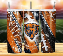 Load image into Gallery viewer, Professional Football Glitter Tumbler Graphics Package