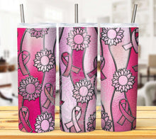 Load image into Gallery viewer, Stained Glass Breast Cancer Tumbler Graphics Package