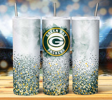 Load image into Gallery viewer, Professional Football Watercolor Glitter Tumbler Graphics Package