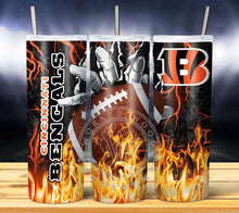 Load image into Gallery viewer, Professional Football Glove on Fire Tumbler Graphics Package