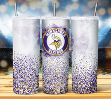 Load image into Gallery viewer, Professional Football Watercolor Glitter Tumbler Graphics Package