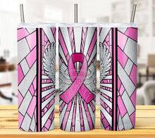 Load image into Gallery viewer, Stained Glass Breast Cancer Tumbler Graphics Package