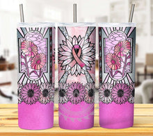 Load image into Gallery viewer, Stained Glass Breast Cancer Tumbler Graphics Package