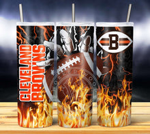 Load image into Gallery viewer, Professional Football Glove on Fire Tumbler Graphics Package