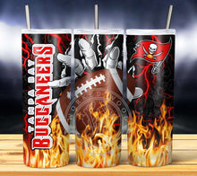 Load image into Gallery viewer, Professional Football Glove on Fire Tumbler Graphics Package